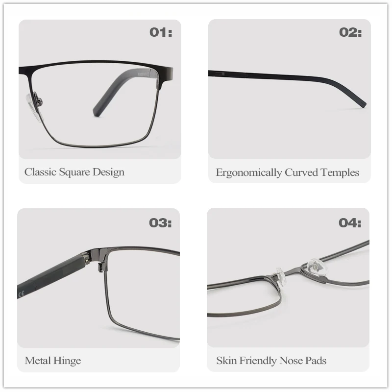 DESIGN Glasses Frame Men Square Eyewear Fashion Male Ultralight Optical Eye Myopia Prescription Eyeglasses Luxury Brand Frame