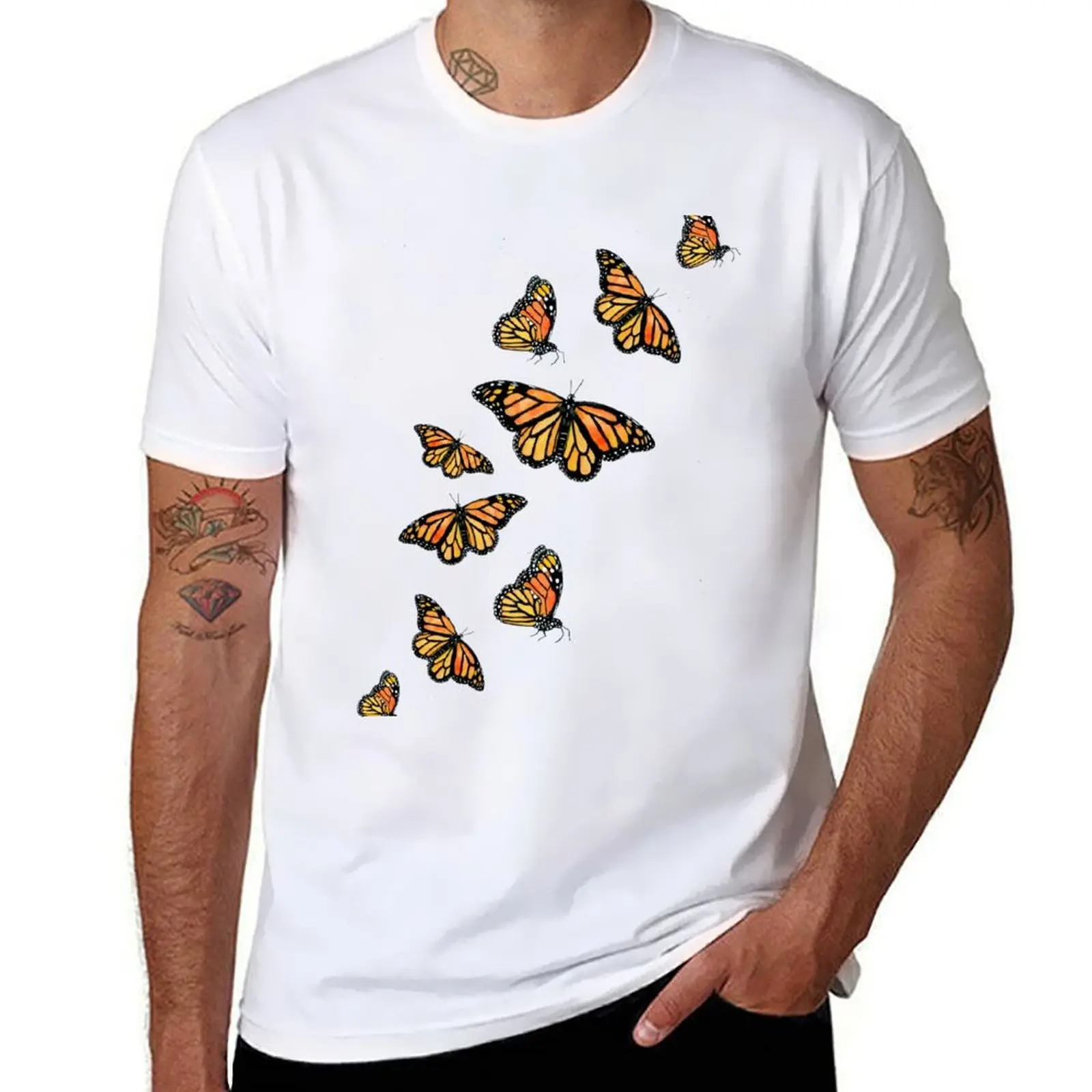 

Monarch butterflies summer night sky T-Shirt t shirts with prints printed t shirts for man T-Shirt