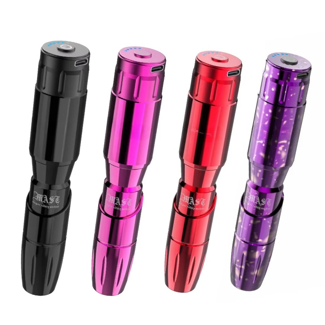 New Mast Tour Wireless Pen Tattoo Machine with Wireless RCA Battery  Purple
