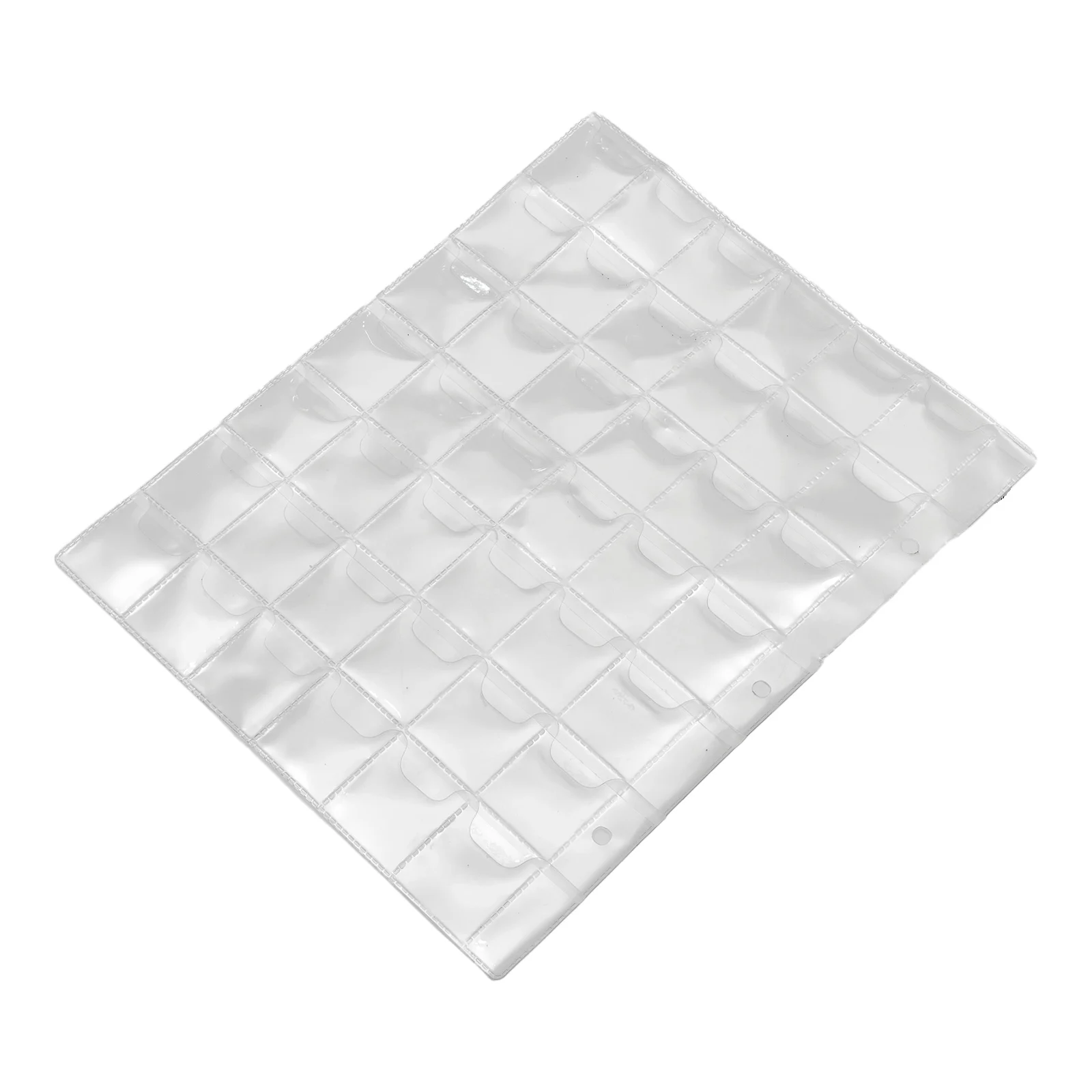 10pcs Clear Plastic Coin Pocket Pages Protector Sheets Pitch 42 Pockets Coin Holder Album Protection Board Collection Container