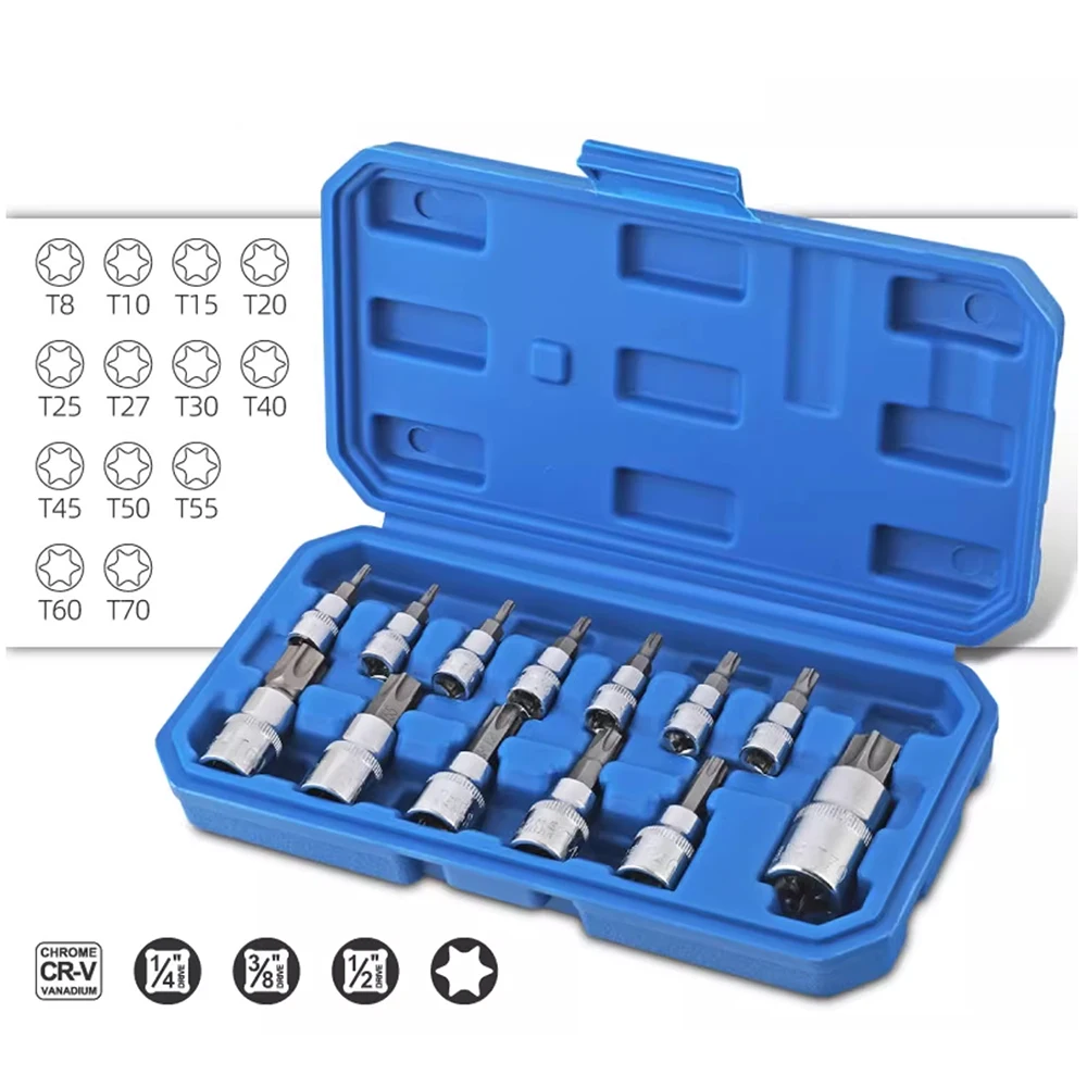13pcs Torx Bit Socket Set 3/8