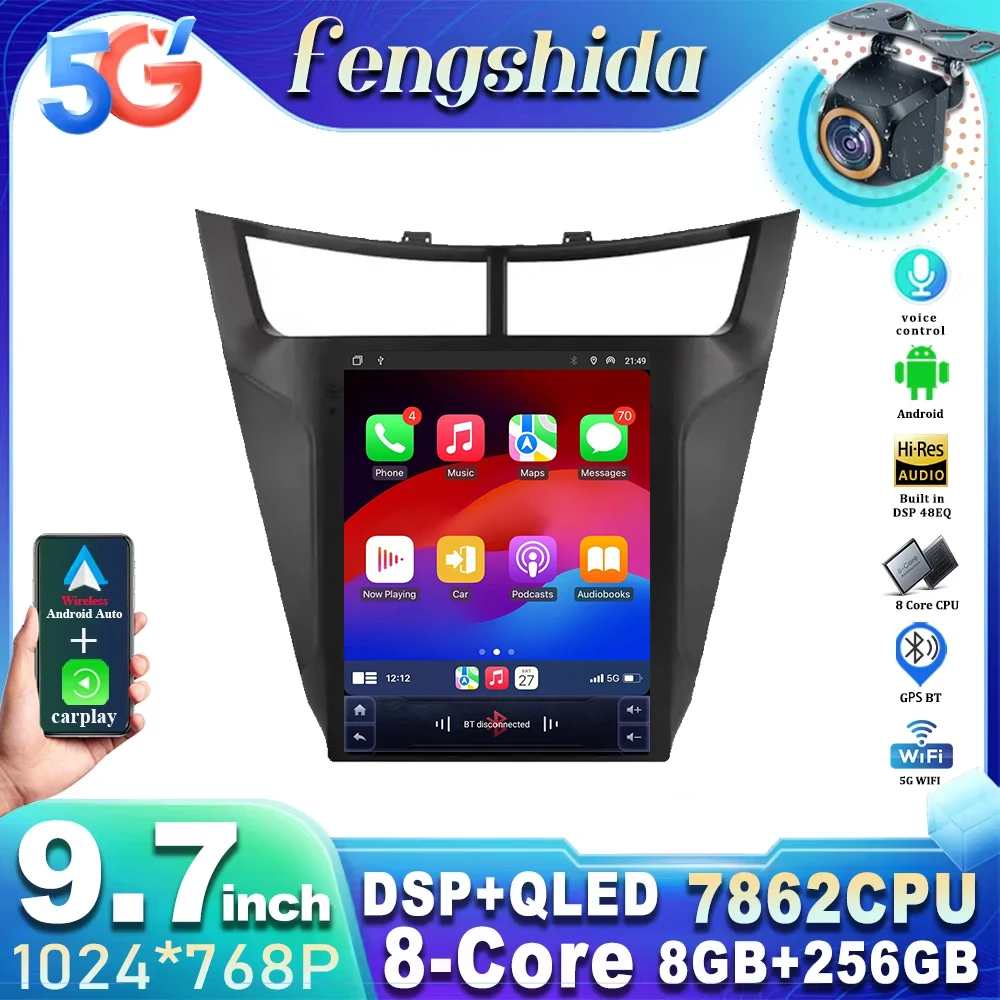 

Car Radio For Chevrolet Aveo Sail 2015 - 2019 Style Tesla Android 14 Android Auto Navigation Multimedia Video Player 5G WiFi BT