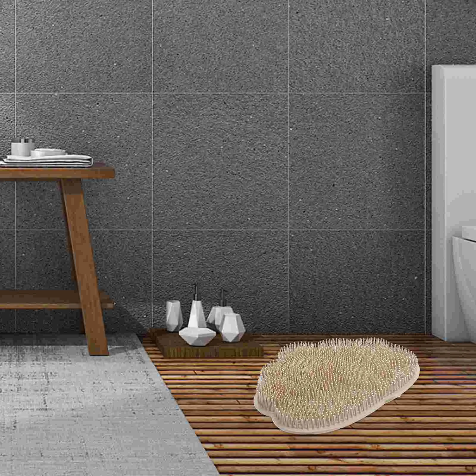 

Massage Brush Mat Wall Back Scrubber for Shower Mounted Sucker Tpe Hands Free Bath Body