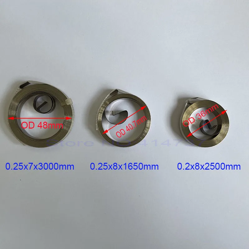 Wholesale Cheap Spiral Flat Wire Coil Spring Car Seat Belt Coil Spring Electrical Spring 0.2/0.25mm Thickness*7/8mm Width