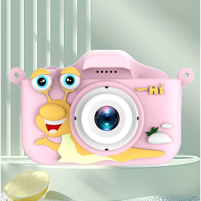 Luxmoc Kids HD Mini fotocamera digitale SLR Cute Puzzle Cartoon Snail Filter Camera HD Dual Lens Camera fotocamera multifunzione