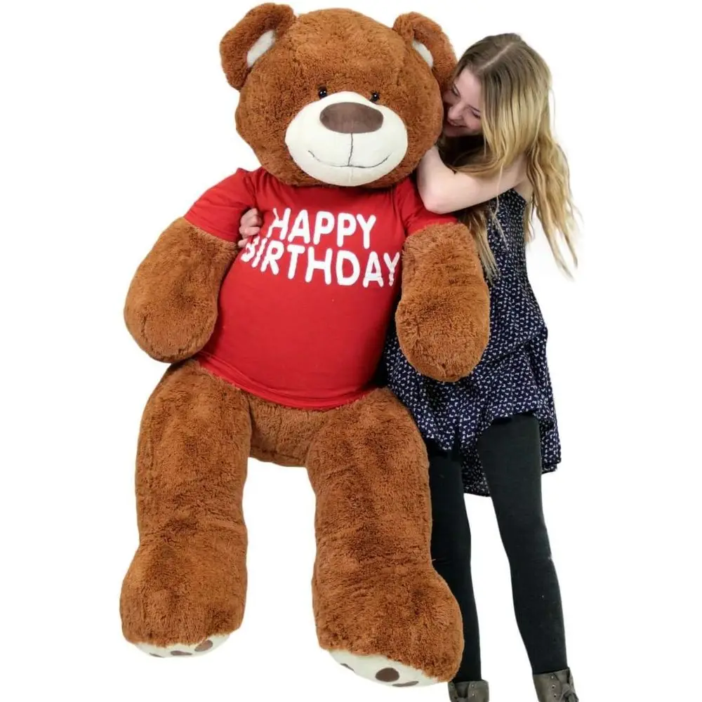 

Big Plush Bear with Happy Birthday T-Shirt - Huge Plush Teddybear - Stued Animal - Caring Git - OSO de Peluche - Cute Oversized