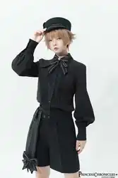 Divine Ouji Lolita Retro Bow Straight Suit Shorts by Princess Chronicles