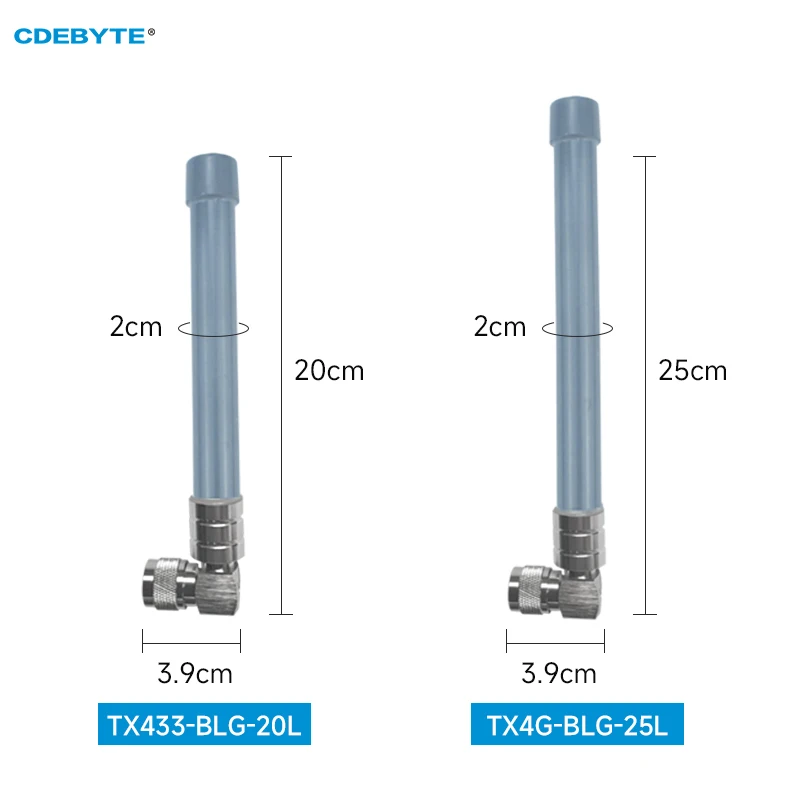 433MHz 4G Fiberglass Antenna CDEBYTE TX433-BLG-20L TX4G-BLG-25L N-J N-Male Interface IP67 Protection Waterproof High Gain