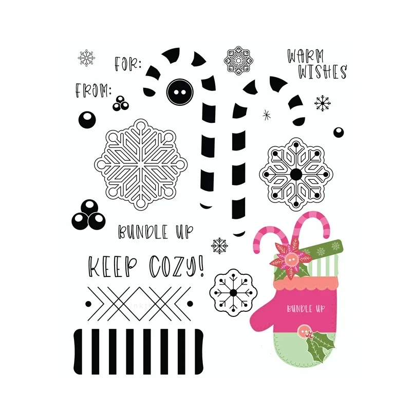

New Christmas Metal Cutting Dies Clear Stamps Paper Making Gift Card Holder Mitten Accessories Craft Scrapbooking & stamping