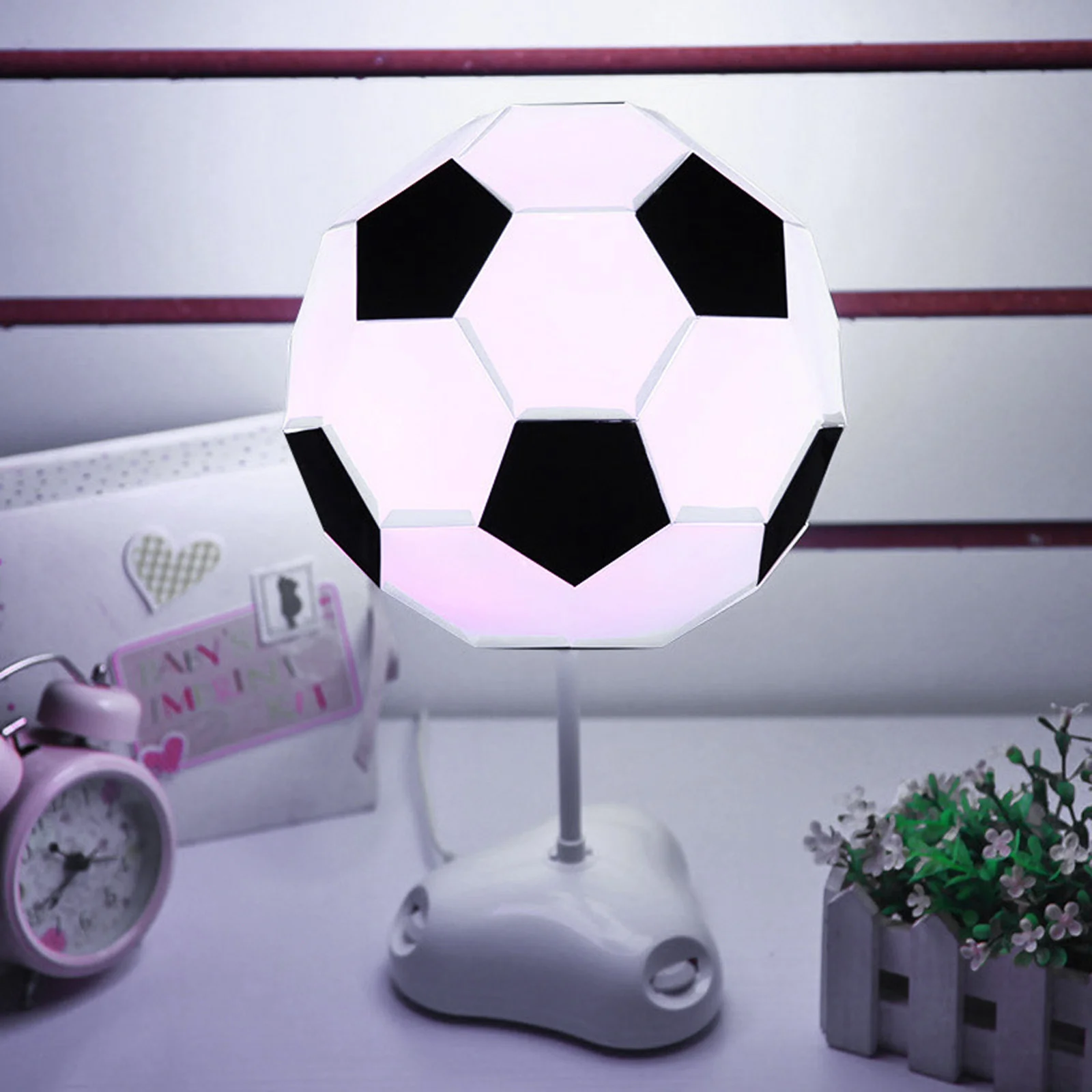 

Football Night Lamp Cute Cartoon Style Plastic Table Lamp Indoor Bedroom Night Light Nursery Light Control