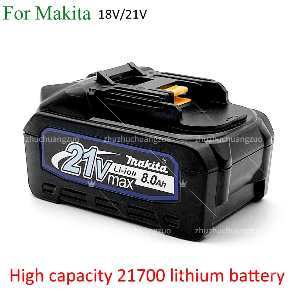 Original Makita 18V 10ah 8ah 6ah Rechargeable Battery 21V 21700 Li-ion Cell Suitable For Makita Power Tool BL1860 BL1880 BL18100