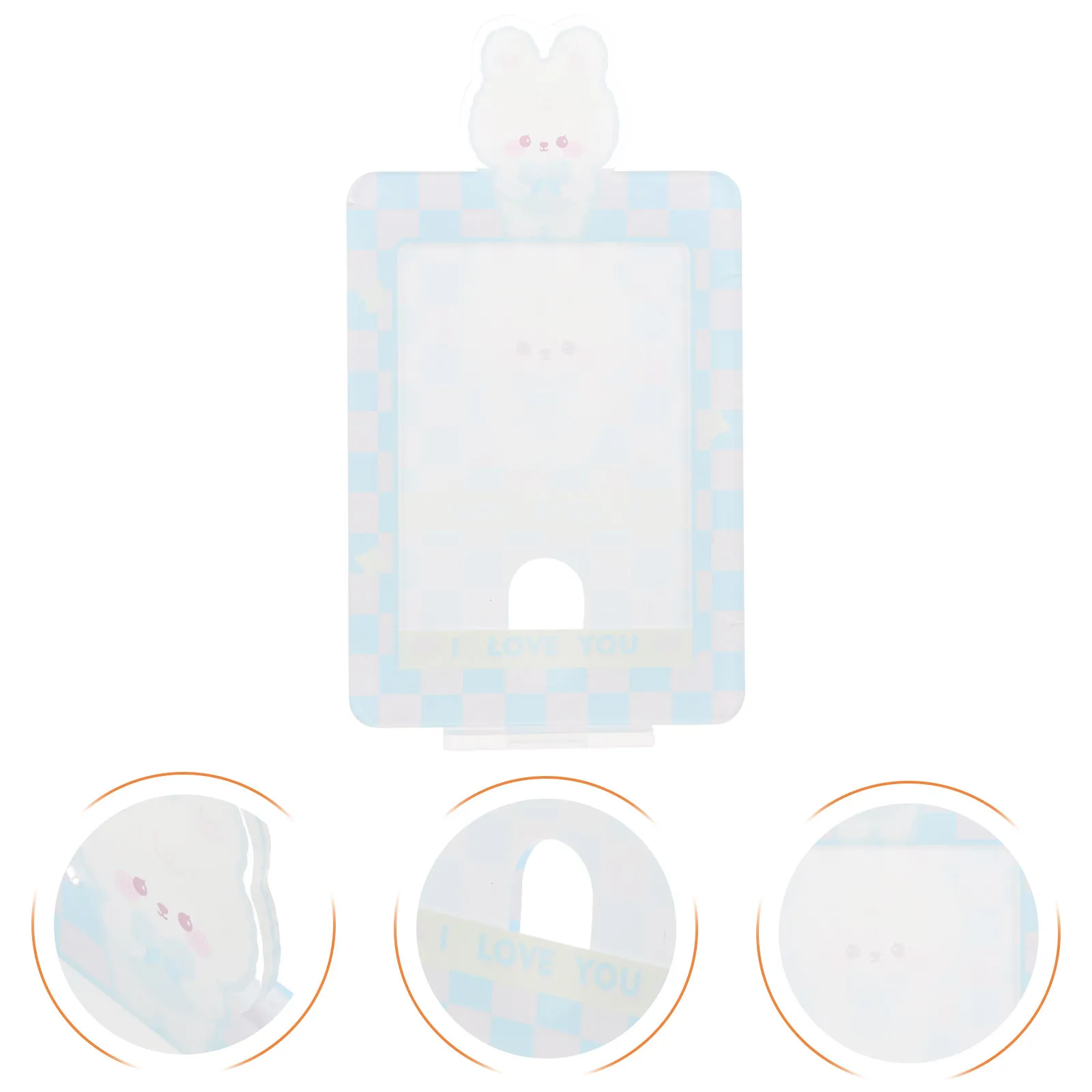Small Card Display Holder Premium Plastic Desktop Card Sleeve Stand for Office Security Staff Teachers Students Home Decor