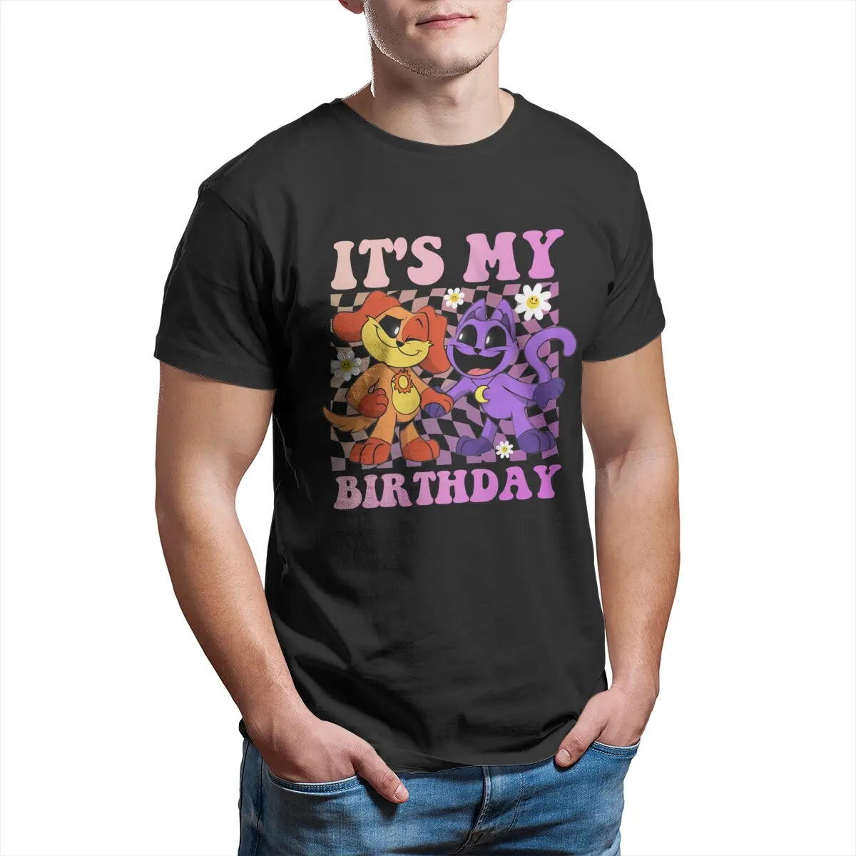 

Its My Birthday Funny Smiling Critters Catnap Dogday Rainbow Catnap T-Shirt for Men Novelty Cotton Tees T Shirt 6XL Tops