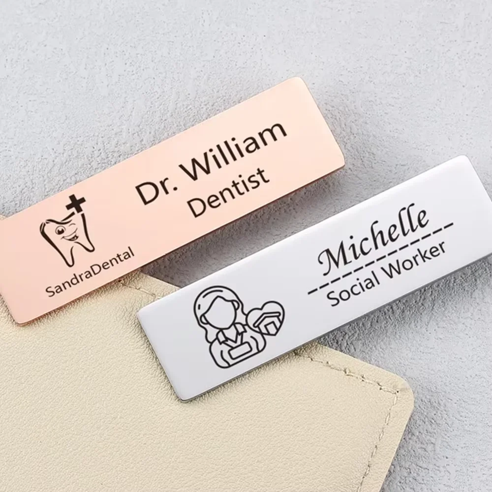 بروش علامة الاسم الشخصي، شارة شعار الشركة المخصصة، شارة معرف الموظف بعلامة التجارية المخصصة للشركة #3