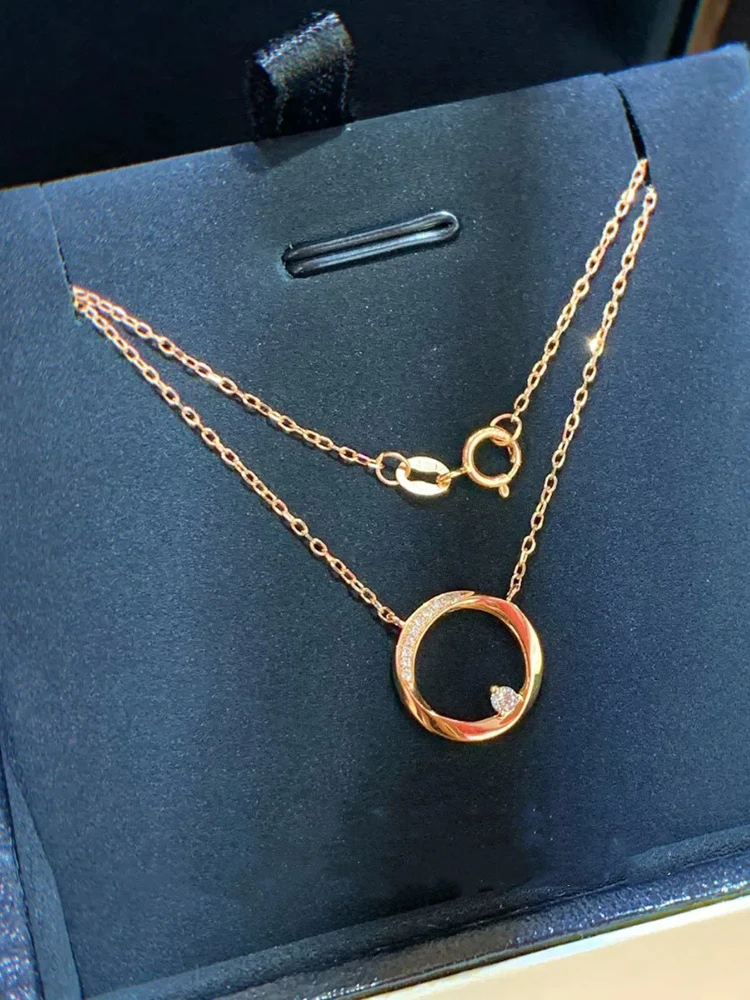 

S925 Sterling Silver Women's Necklace Möbius Ring Zirconia Love Pendant French Jewelry Women’s Daily Wear Holiday Party Gifts