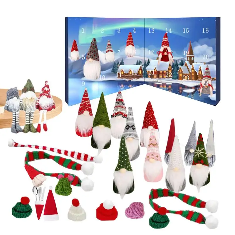 Christmas Countdown Calendar Gnome Doll Collectible Advent Countdown Calendar Plush Gnomes Household Ornaments For Christmas