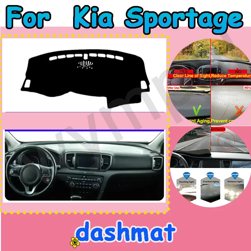 

Накидка на коврик для приборной панели для Kia Sportage 2016 2017 2018 2019 2020 2021, коврик для приборной панели Dash MatDash Mat