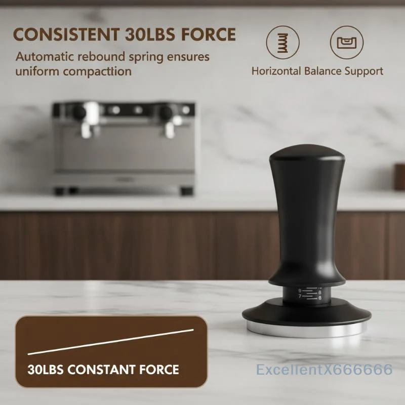 Calibrated Spring Espresso Coffee Tamper 51/53/58mm Rust Resistant Barista Tool for Home Coffee Station