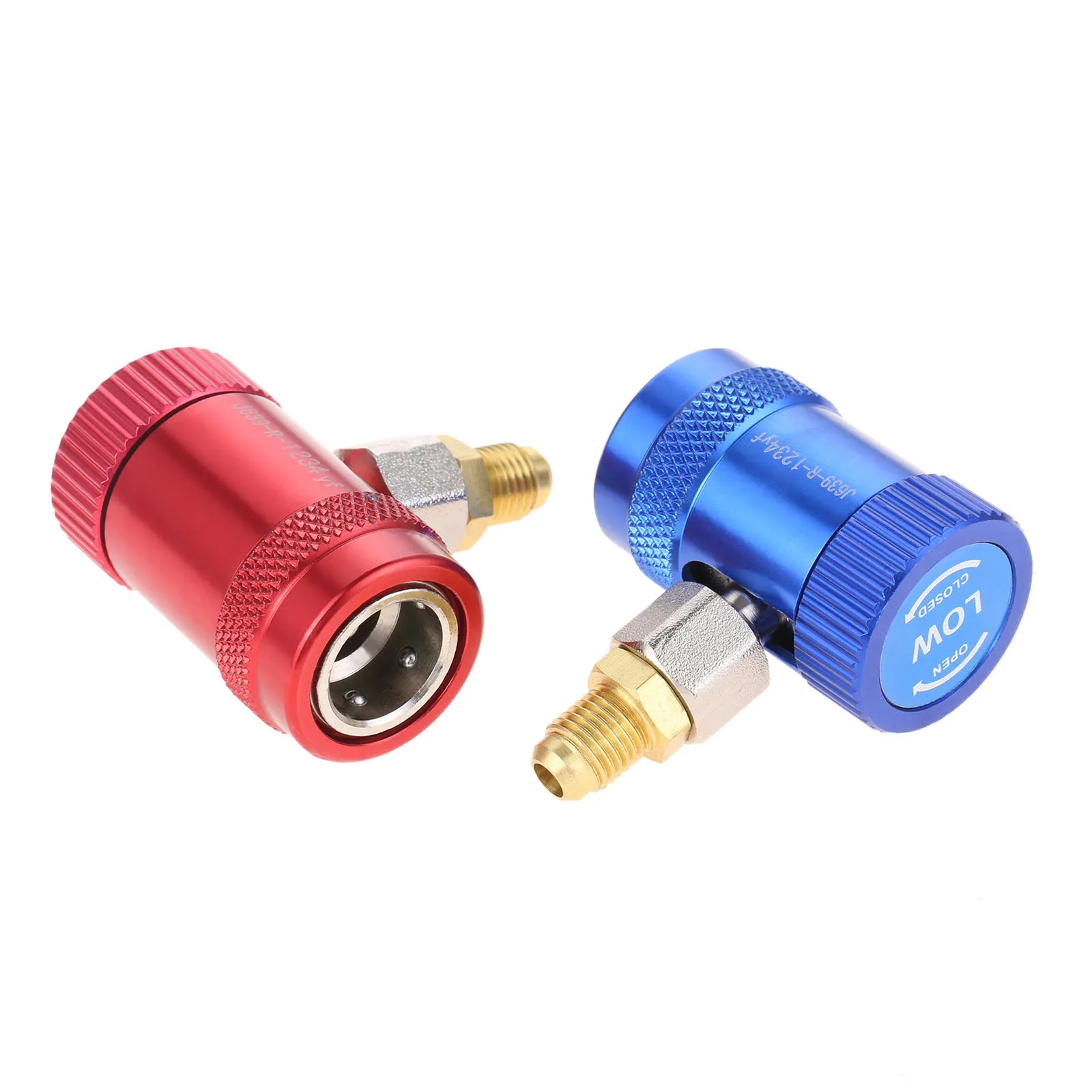 2Pcs R-1234yf High/low Couplers Car Air-conditioning Connector Adapters Fit M12mm-Male X 1/4” SAE Male R12 R22 Hose Brass