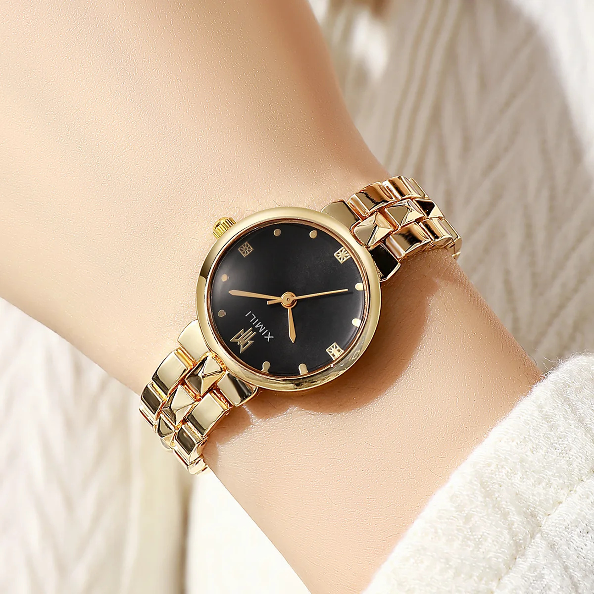Women Quartz Watch Diamond Bezel Stainless Steel Wristwatch Ladies Luxury Elegant Fashion Dress Watch Reloj Mujer Dropshipping
