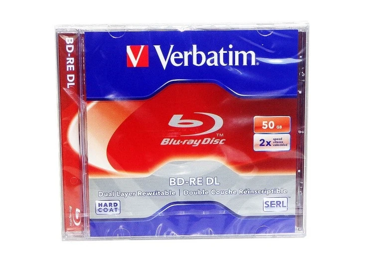 

Verbatim Blu-Ray Disc BD-RE DL 50GB 2X BDRE Blank Bluray Disks Dual Layer Rewritable