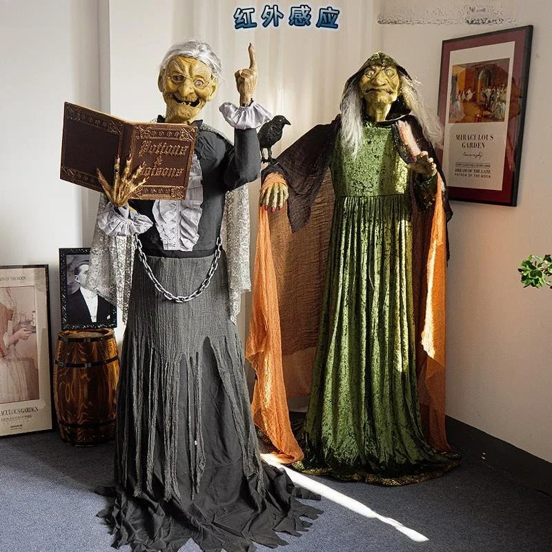 Halloween grote elektrische heks infrarood inductie heks rekwisieten themapark spookhuis decoratie ornament oude heks