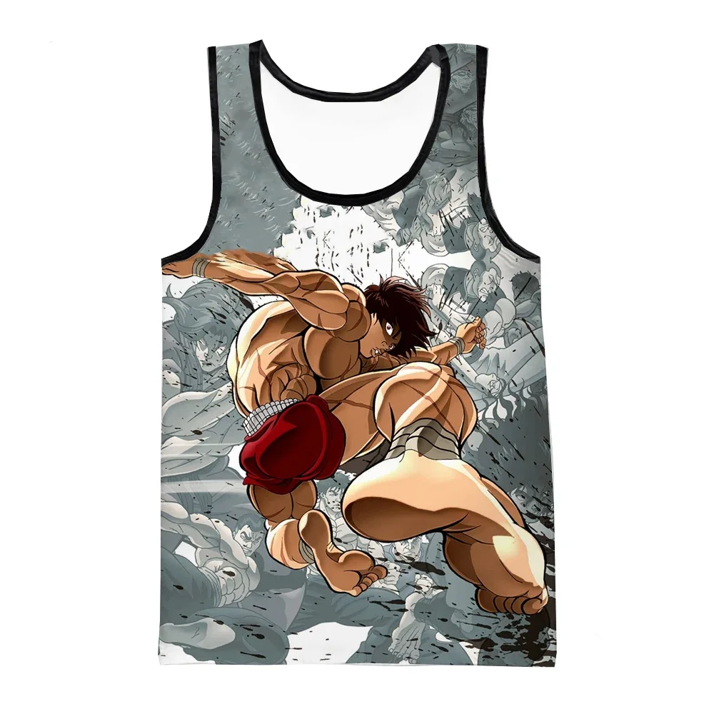 

Baki The Grappler Tank Tops Anime 3D Print Streetwear Men's Fashion Oversized Sleeveless Tank Top Fitness Gym Vest Man Clothing