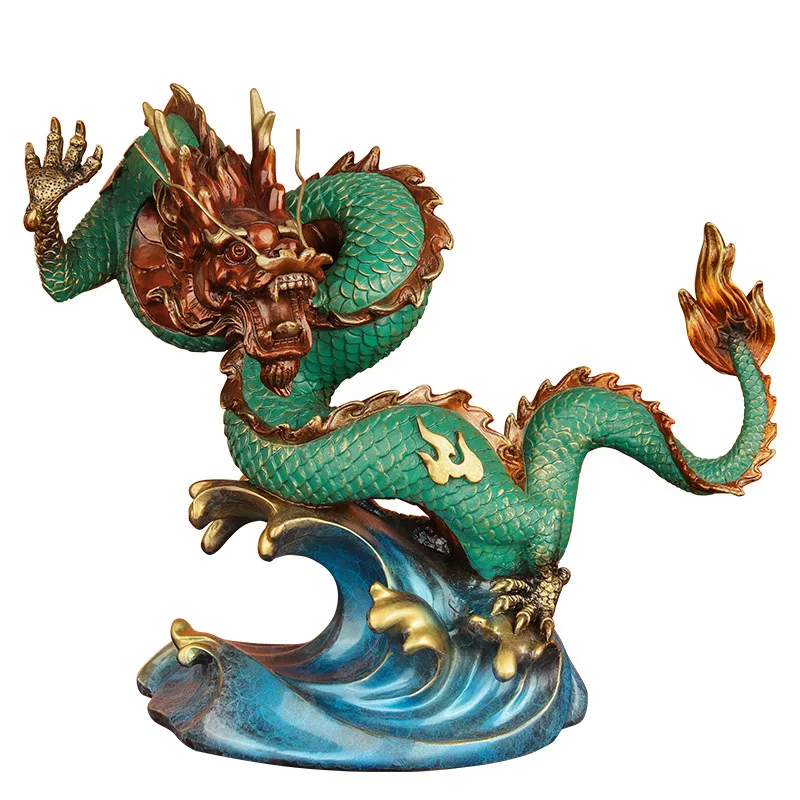 All copper dragon ornaments, Qinglong living room home decoration office gifts y