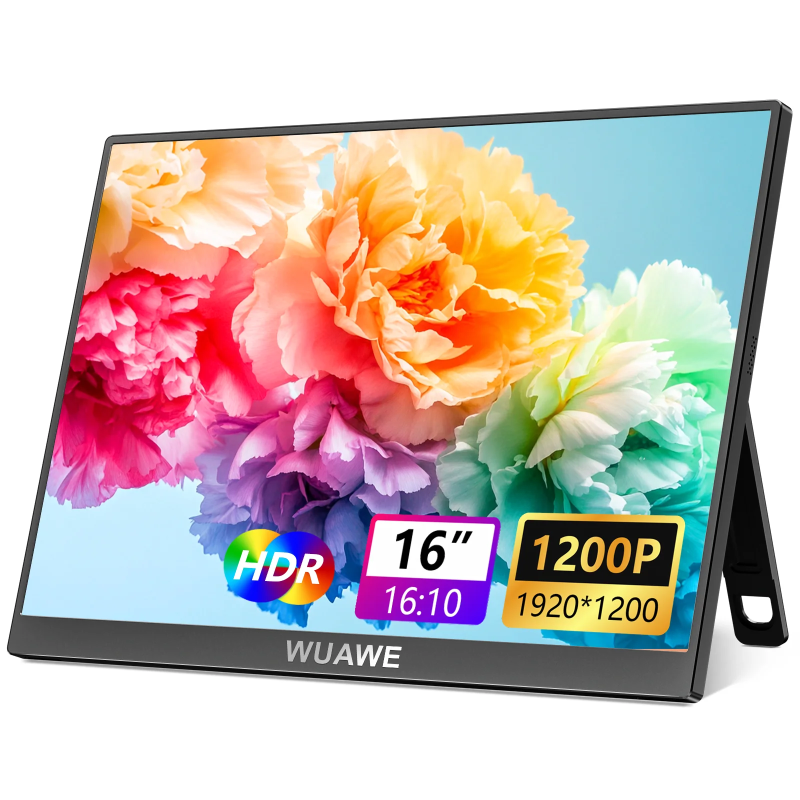 【セール中】WUAWE 16 インチ 60Hz ゲームポータブルモニターラップトップ用、16:10 1200P FHD LCD、ラップトップと電話用のセカンドスクリーン