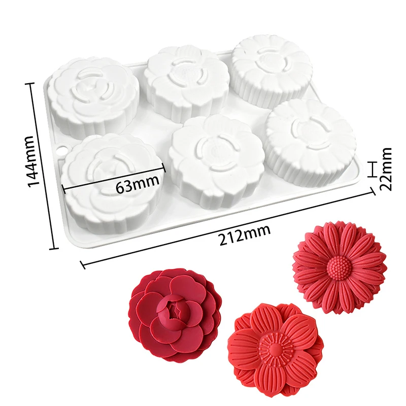 Flower Silicone Mold For Soap Making Supplies Round Sunflower Dessert Baking Pan Mousse Cake Chocolate Kitchen Decoration Tools