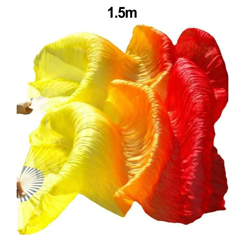Synthetic Silk Dancing Fan For Stage Events Wear-Resistant Material 16 Fan Ribs Enhances Dance Beauty Good Drape