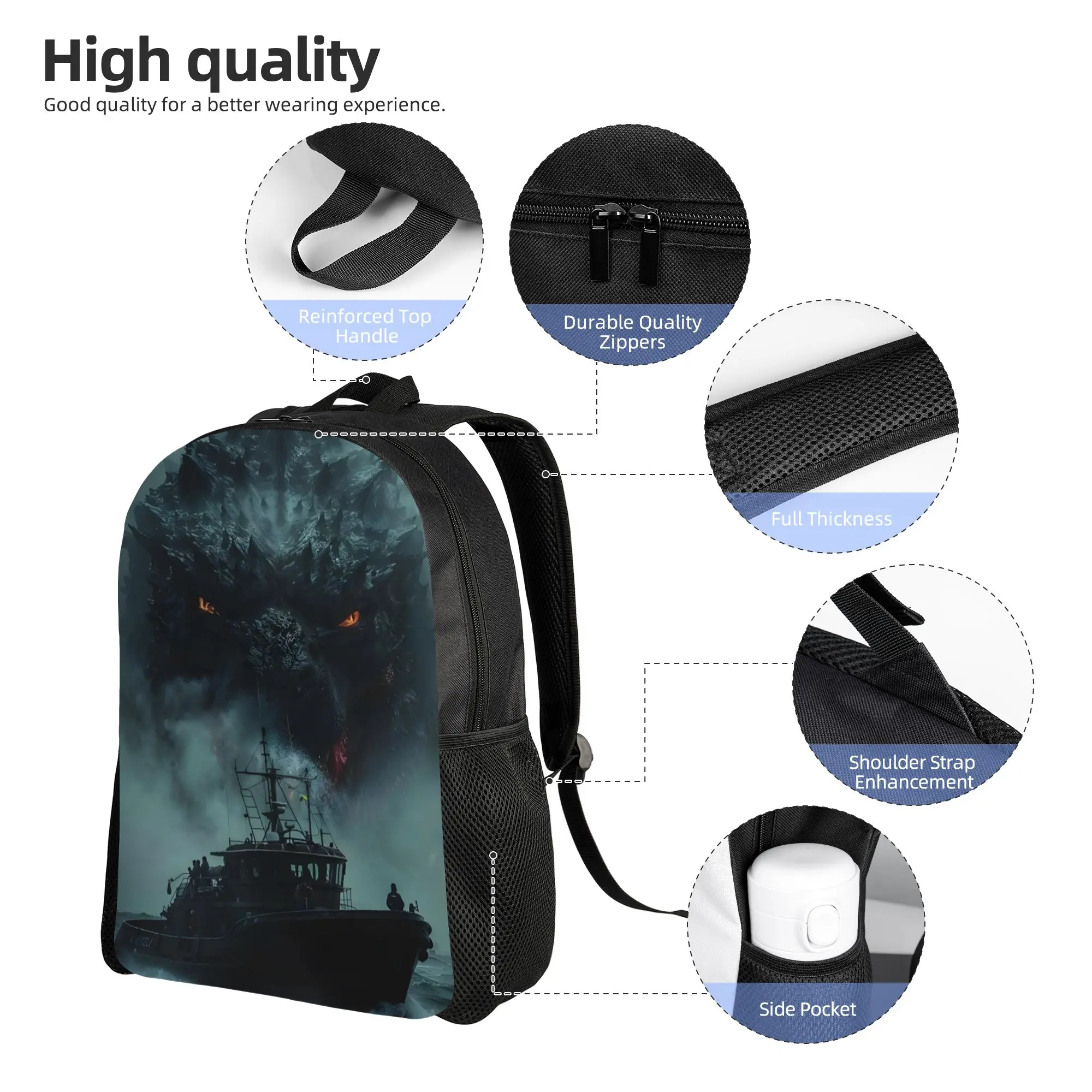 1Piece The King Emerges New School Year College Bag Godzilla Office Staff   Backpack view 3