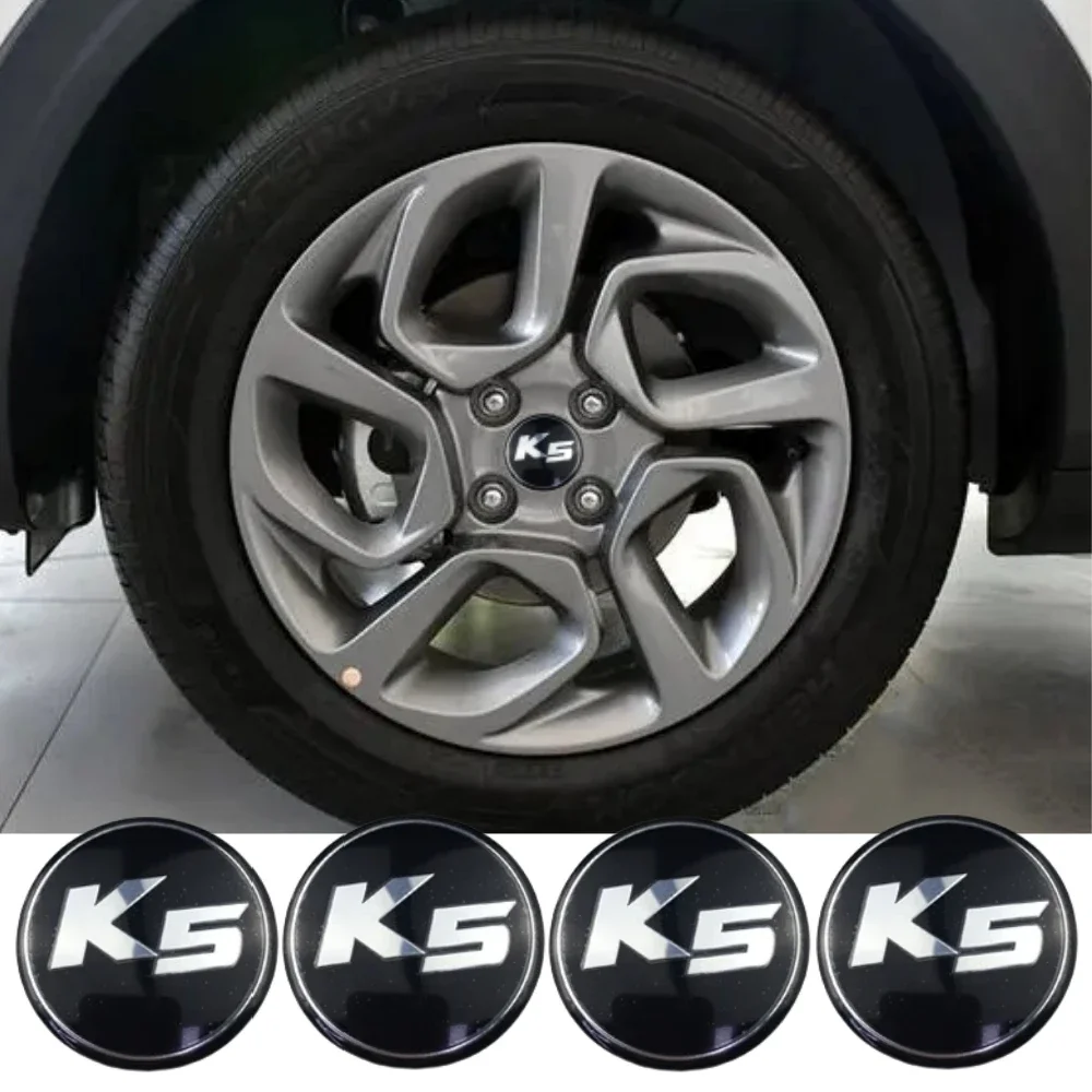 

4pcs 56mm 60mm Car Emblem3D Logo Sticker Car Wheel Hub Center Cover Cap Badge Accessories for For Kia K3 K5 Ceed Sportage Rio K2
