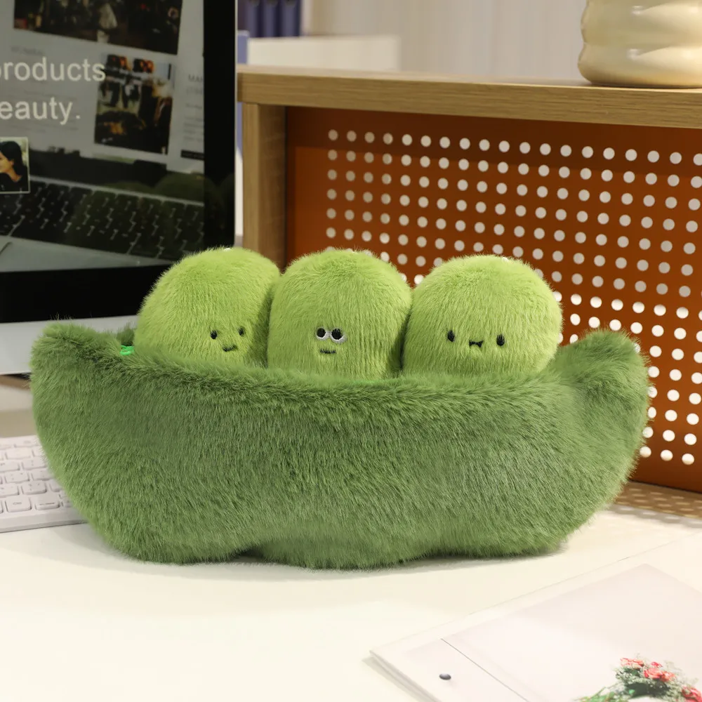 Mignon bébé soja vert plante en peluche dans une Capsules de haricots 3 Mini haricots légumes câlin jeter oreiller coussin pour enfants cadeau d'anniversaire