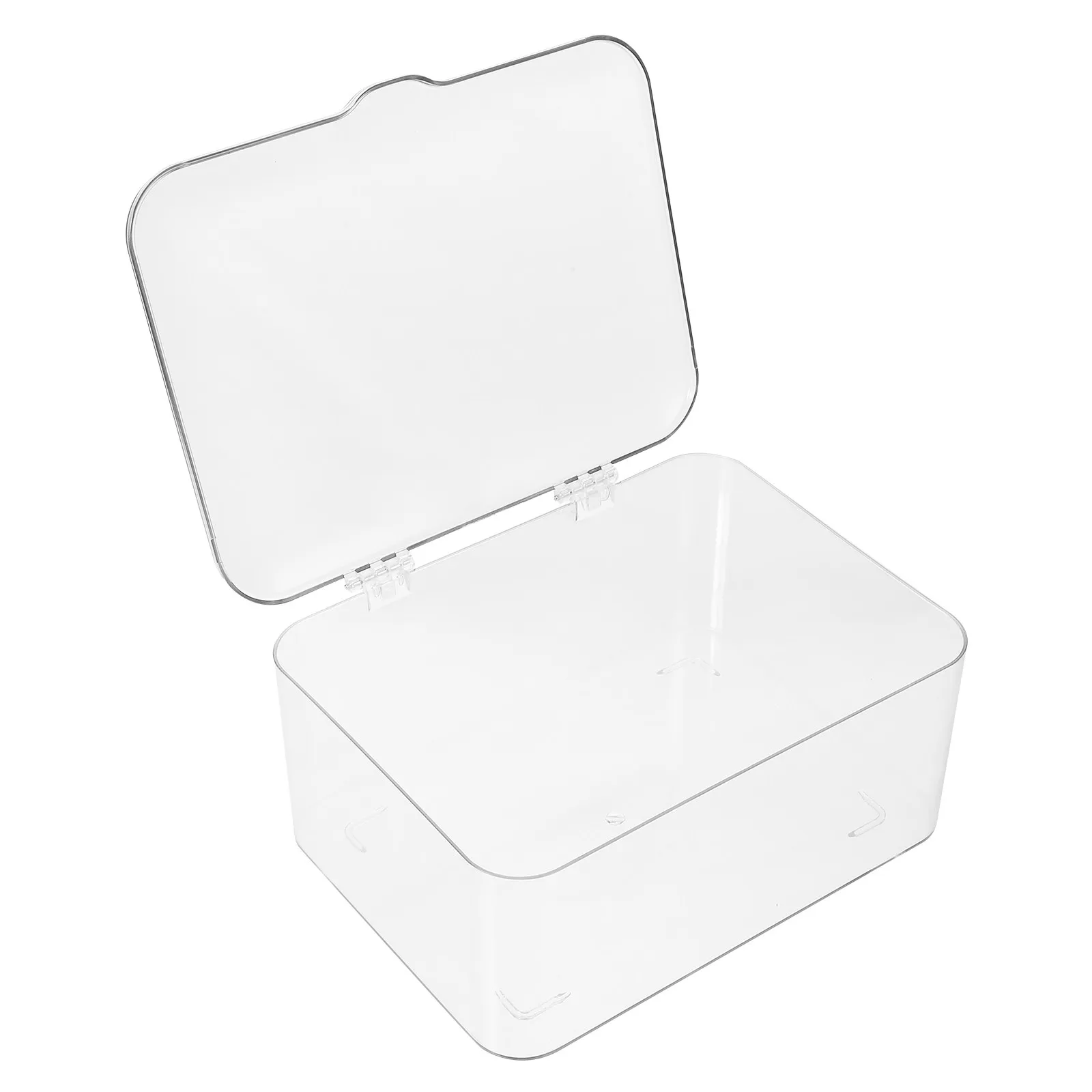 

Desktop Storage Box Transparent Large Capacity Stackable Organizer Box Dustproof Lid Clear Desk Storage Container for Home