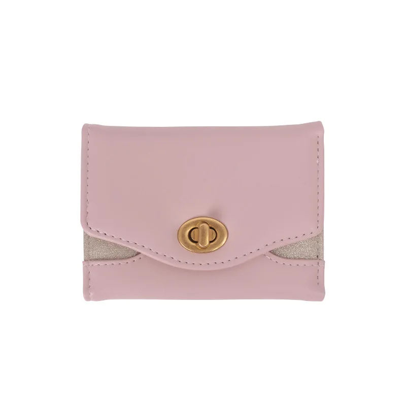 New Short Wallet Trifold Women's Card Holder Wallet Niche Ins Style Solid Color Short ID Holders Purse Student Coin Wallet