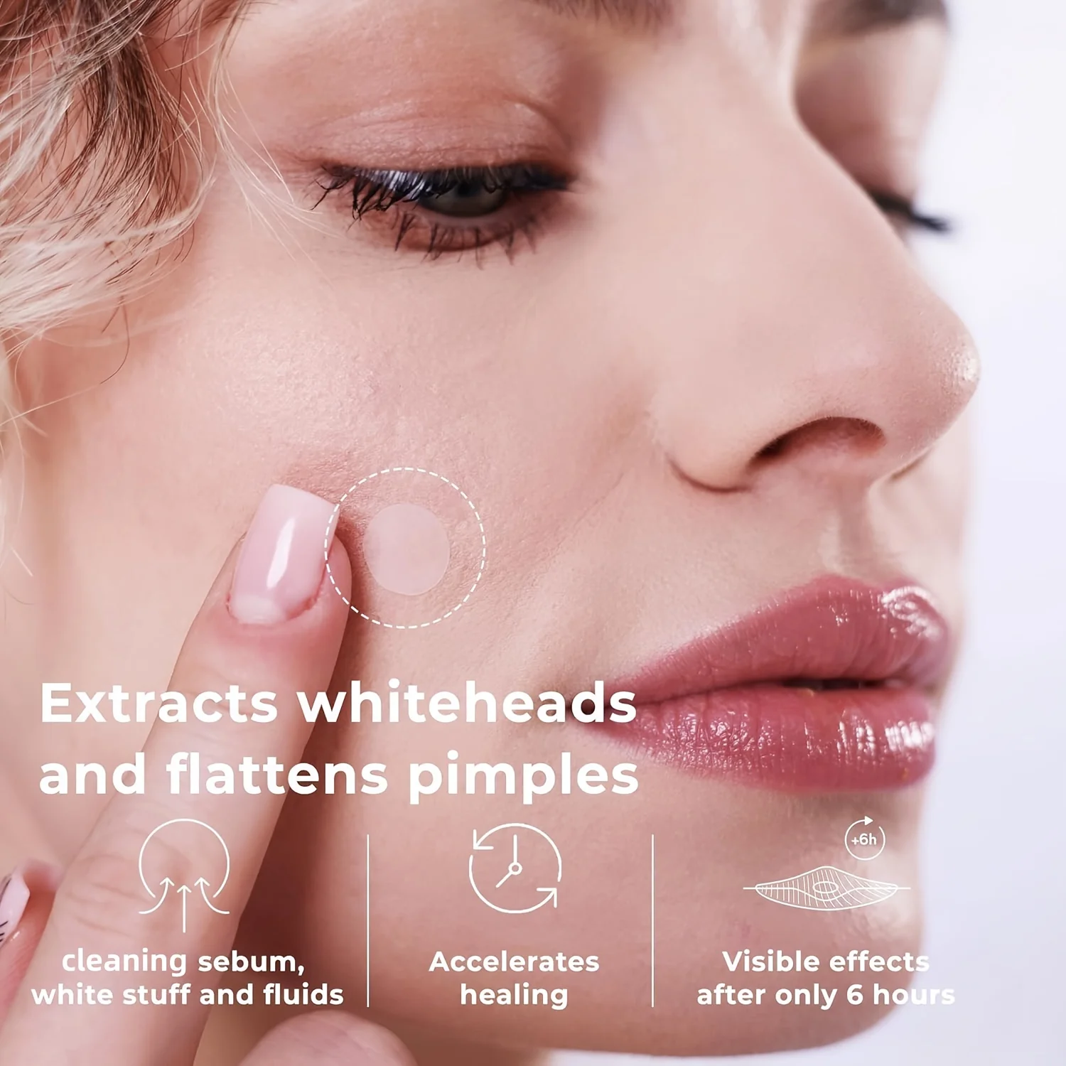 Пакеты из пакетов с невидимыми заплатками от прыщей по 200/400/800. Покрывает прыщи и пятна. Нежный и не раздражающий.