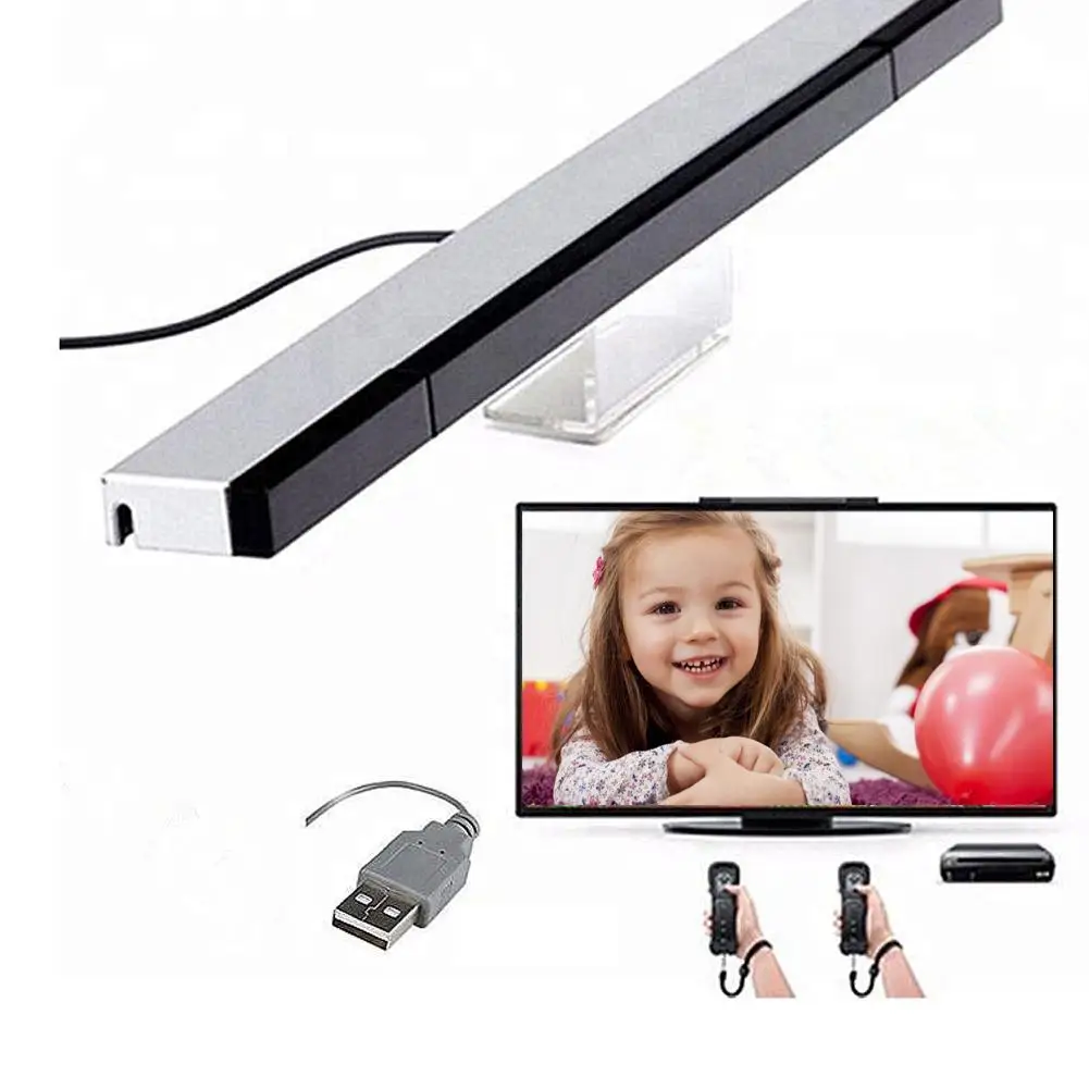 For Wii Wiiu Game Sensor Bar with Extension Cord USB Infrared Wired Remote Motion Sensor Receiver IR Signal Ray