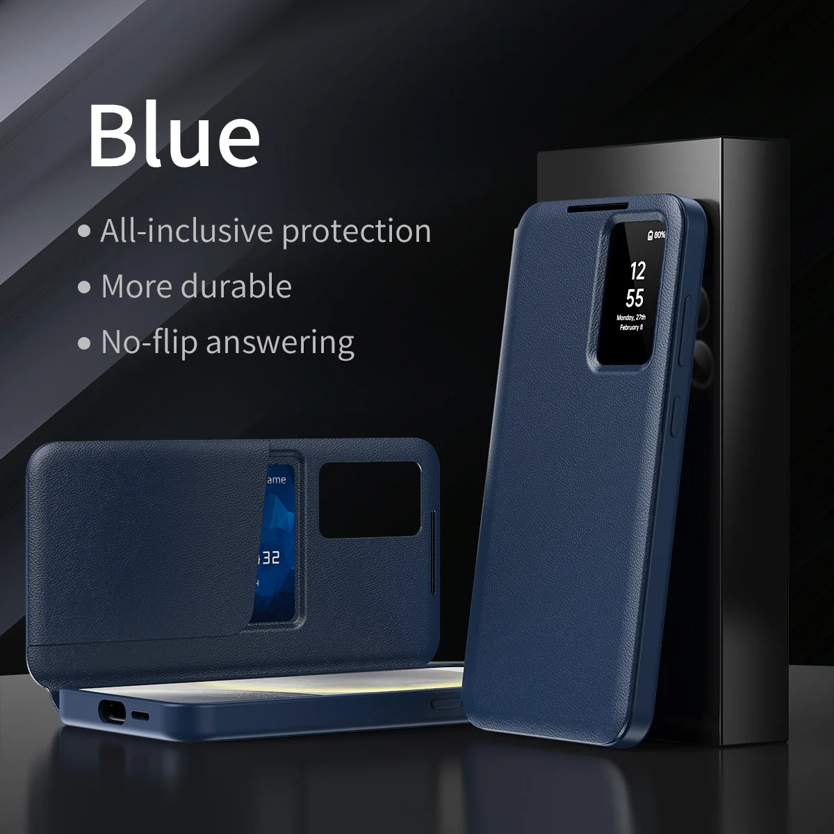 Samrt View Window Flip Wallet Card Slot Phone Case For Samsu