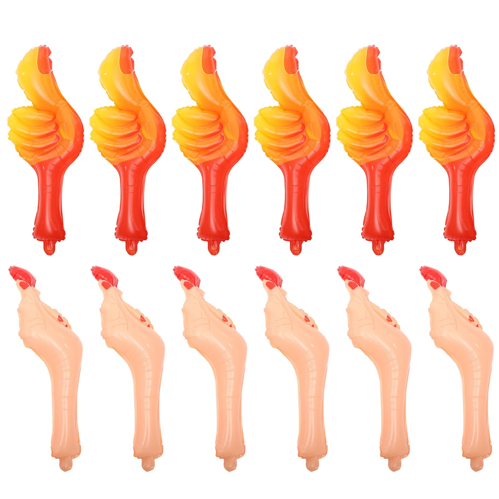 

12 Pcs Inflatable Noisemakers Bright Color Cool Design Comfortable Durable Cheering Sticks Party Football Games