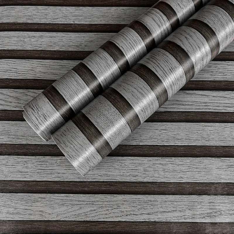 ورق حائط ذاتي اللصق بتصميم شبكي مخطط على الطراز الصيني لغرفة المعيشة وغرفة الطعام وغرفة النوم وخلفية الجدارPVCورق جدران بنمط خشب #5