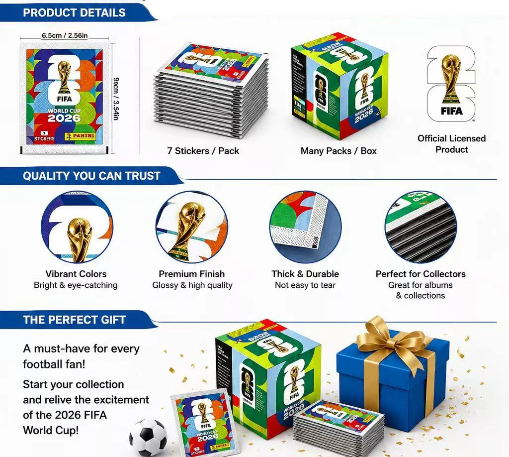 2026 Genuine Panini Official FIFA World Cup Soccer Card Sticker Pack Album Limited Edition Collection Soccer Memorabilia Set view 6