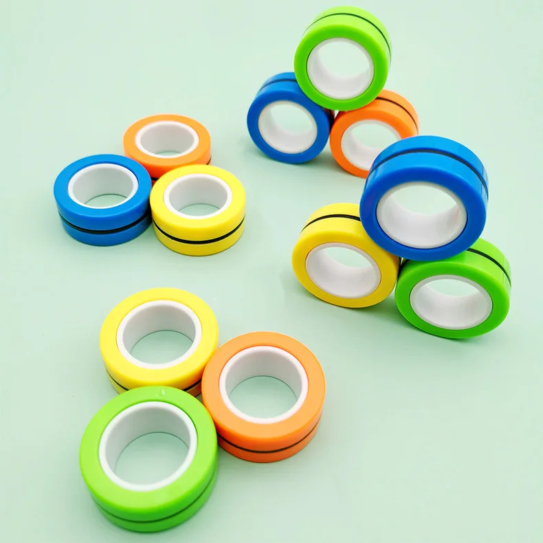 Chống Stress Vòng Từ Tính Fidget Giải Nén Đồ Chơi Ảo Thuật RingTools Trẻ Em Từ Ngón Tay Đeo Nhẫn Spinner Vòng Người Lớn Giải