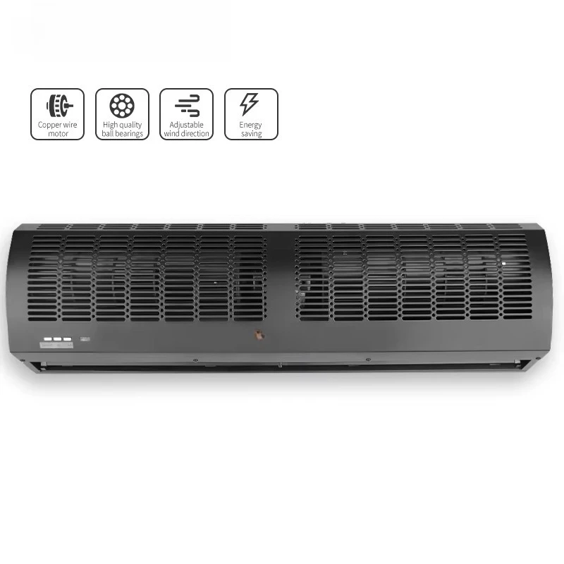 Industrial air curtain machine with motor and engine speed controller