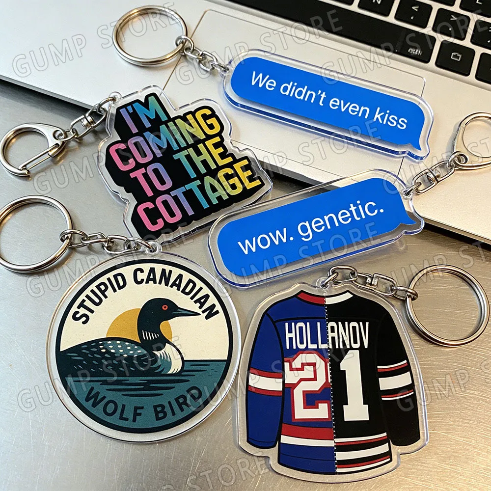 Fashion Heated Rivalry Canadian Wolf Bird /8124 / Hollander Rozanov / I'm Coming To The Cottage / We Didn't Even Kiss Keychain