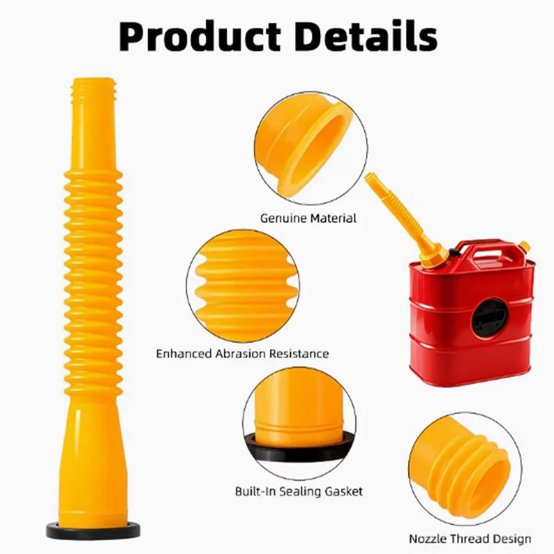 Flexible Gas Can Spout Upgraded Version Easy Installation Nozzle Kit Suitable for Enhanced Compatibility