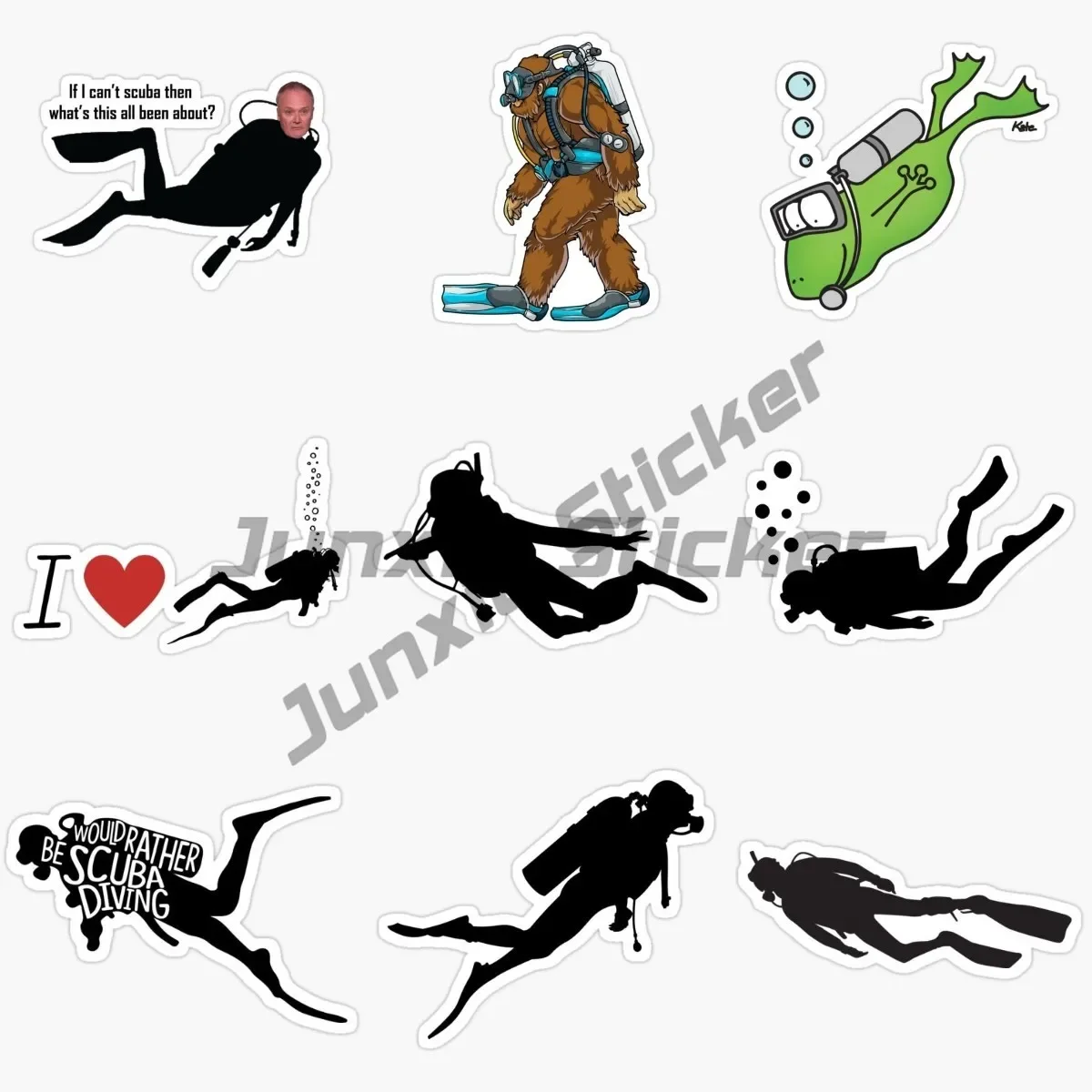 

I Love Diving and Diving. I Love Divers. Car Stickers Are Used for Laptops, Luggage, Travel, Car, Bicycle, Children's Stickers
