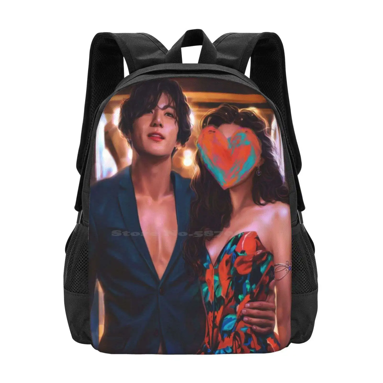 Laptop Travel School Bags, Jk Love Shot Pattern Design, Kpop Fanart, Exército, Jeon, Jungkook, Casal, Festa à noite, Jin Jhope, Jimin