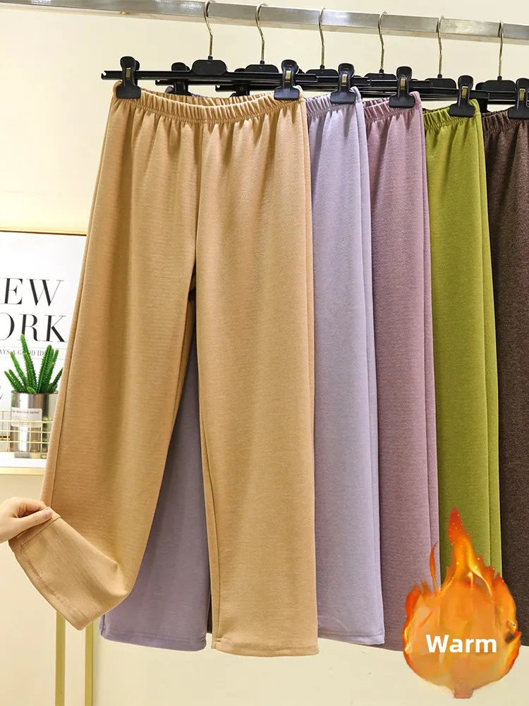 

Немецкие вельветовые брюки с флисовой подкладкой, прямого кроя, свободные, для дома, женские повседневные брюки, теплые, верхняя одежда, с высокой талией, полиэстер