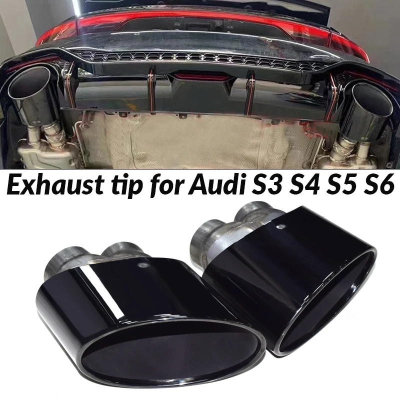 

Car Exhaust Tip For Audi RS3 RS4 RS4 RS5 RS6 Double Inner Muffler Tip For S3 S4 S5 S6 Exhaust System Exhaust Pipe Nozzle